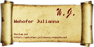 Wehofer Julianna névjegykártya